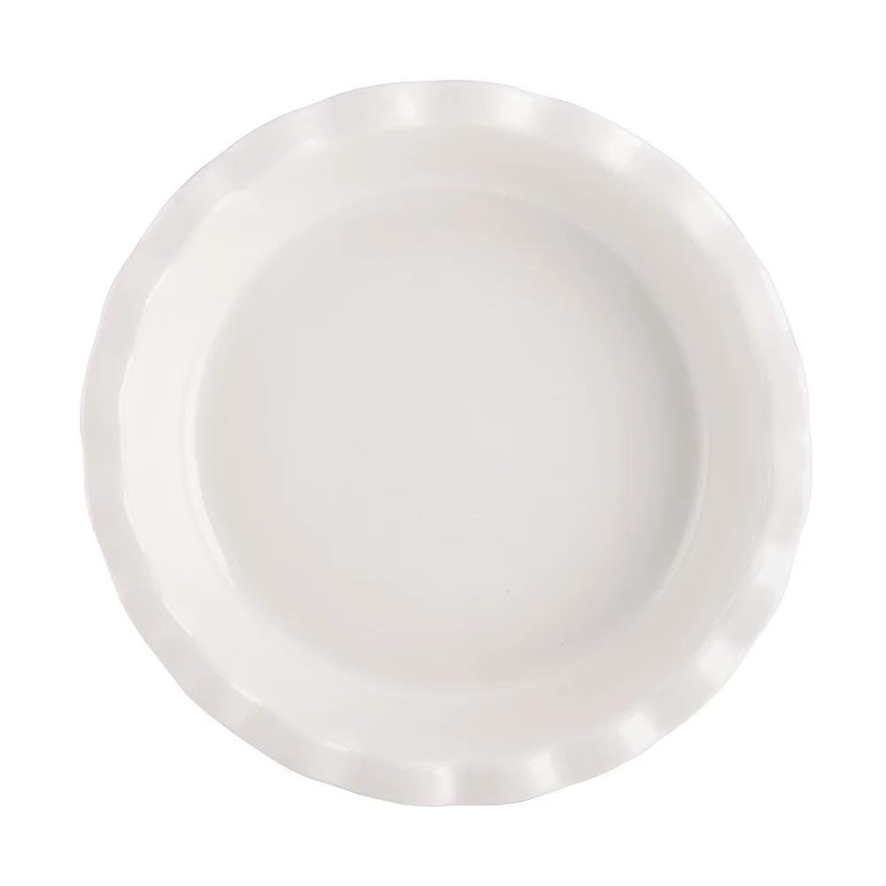 Керамическая форма для глубокого пирога с рифленым краем, жаропрочная, из каменной керамики, с антипригарным покрытием, элегантный подарок для домашней выпечки, прочная кухонная принадлежность