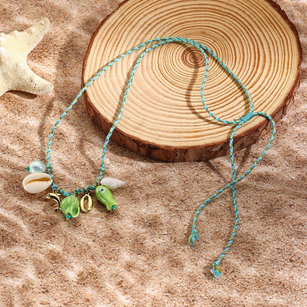 Ornaments Bohemian Shell Beads Necklace Adjustable Shell Starfish Beach Chain  Daily