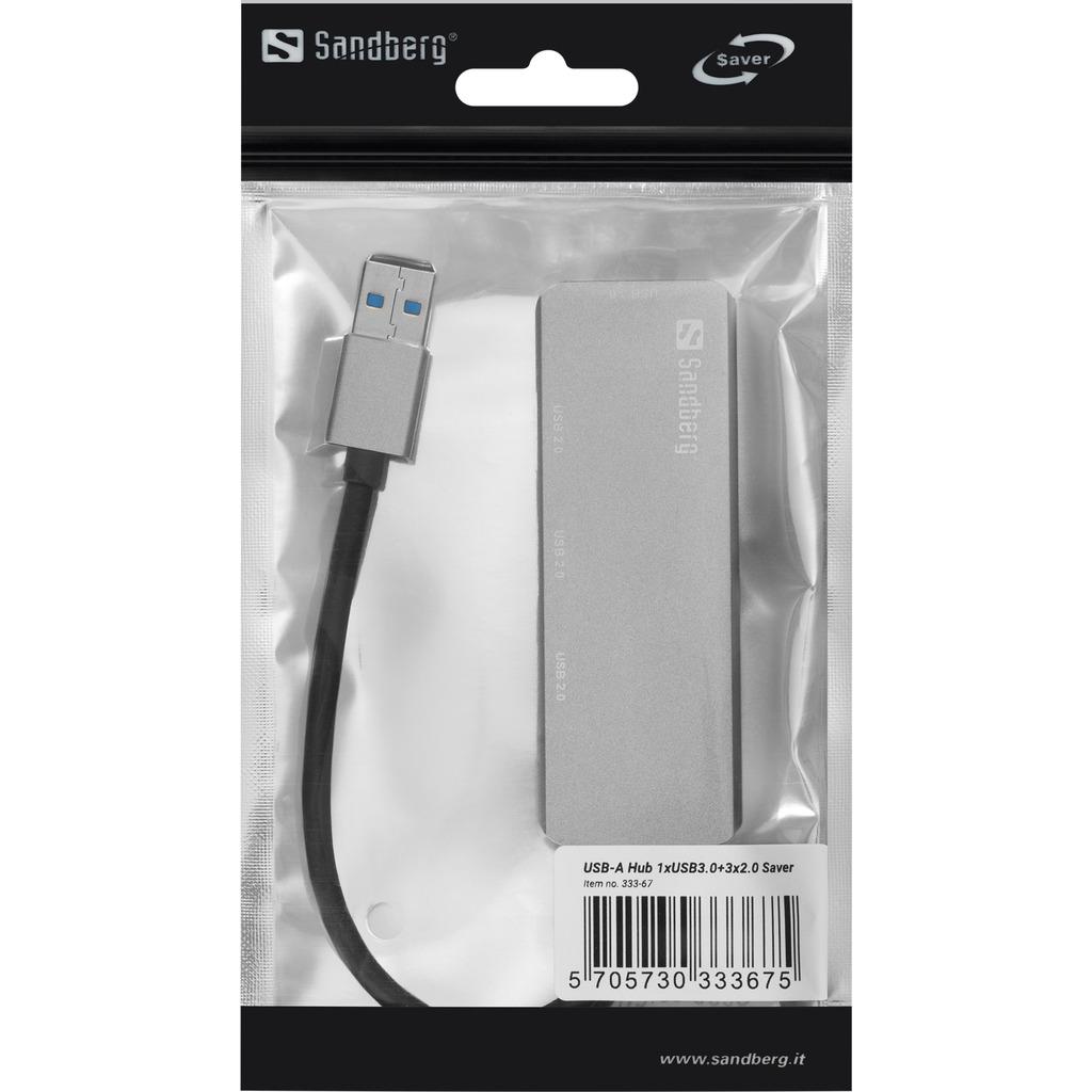 Sandberg Usb-A Hub 1Xusb3.0+3X2.0 Saver, 333-67
