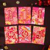 6 Pcs Thickened 2025 Red Envelope Bag Cute New Year Red Packet Lucky Red Pocket  New Year's Eve