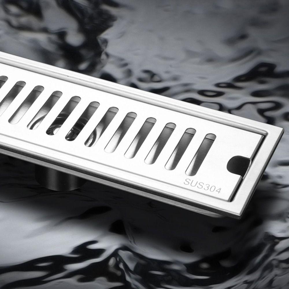 20-50cm Stainless Steel Shower Floor Drain with Strainer Cover Drain Filter Linear Floor Drain
