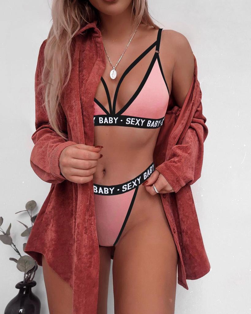 New Sexy See-Through Three-Point Bikini Lingerie Set