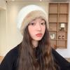 Hat Women'S New Loose Big Head Circumference Stacking Hat Winter Warm Knitted Wool Hat Solid Color Versatile Cold Hat