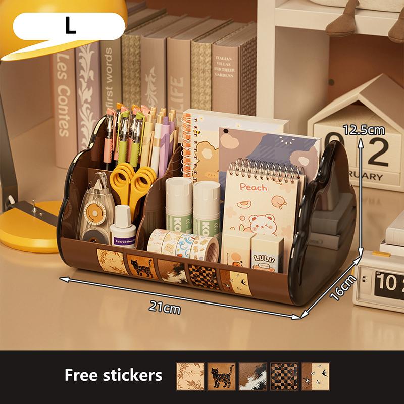 1PC Multifunctional Desktop Storage Box, Pen Holder & Stationery Organizer for Office Makeup Supplies, Desk Accessories