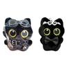 Cute Cartoon Black Cat Keychain Bag Pendant Backpack Hanging Ornaments Lovely Cat Doll With Camera Animal Car Keyring Kids Gift