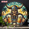 D Flat Viking Пиво Металлическая табличка Винтажный скандинавский воин с пивными кружками Оловянная табличка Ретро Череп Летний пляжный настенный декор Юмористический