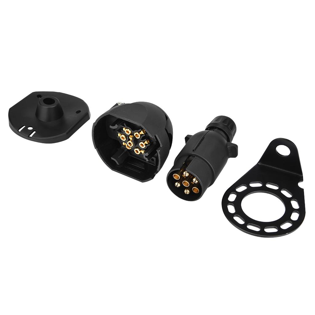 12N 7Pin Trailer Plug Socket Connector Adapter Bracket for Trailer Caravan Towing Towbar
