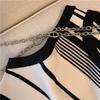 Women's Striped Tanks Vest Tops Women Slim Knitting Basic Simple O-neck Korean Style Sweater