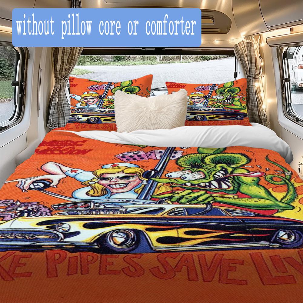 Retro Mouse Pattern Bedding,Quilt Set Quilt Cover Pillowcase Home Birthday Gift (1*duvet cover+2*pillowcase,without core)SSJT0917289