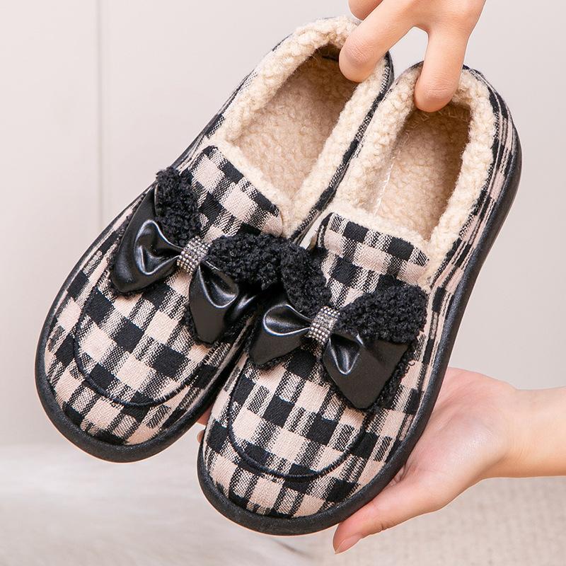 Женские зимние теплые мокасины на платформе, нескользящие туфли на плоской подошве, прогулочная обувь с подкладкой из искусственного меха для дома и улицы, прогулочная обувь для женщин с подкладкой из искусственного меха