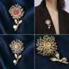 SUYU Luxury Copper Micro-Set Cubic Zirconia Dandelion Brooch Female Suit Shiny Accessories Gift