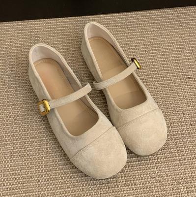 Туфли Мэри Джейн с небольшой скрытой платформой, женская обувь 2025, новая весенняя модель, с неглубоким вырезом, круглым носком, одинарные туфли под юбку