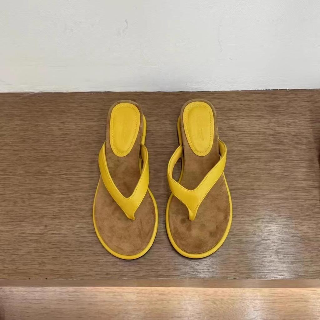 Французские шлепанцы Пляжная обувь для отдыха Шлепанцы Универсальные туфли на танкетке Шлепанцы Женские летние сандалии