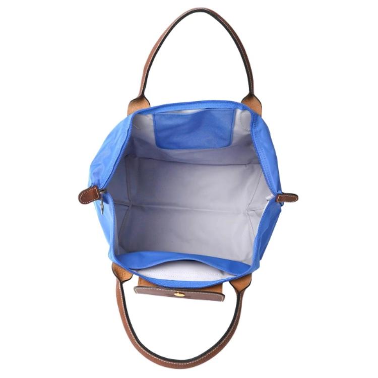 Longchamp Le Pliage 30 Short Handle Snap Zipper Closure Leather Trimmed Dumpling Tote Travel Bag Medium Women tote bags Dark-Blue 1623089P78
