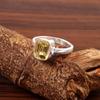 925 Sterling Silver Ring, Yellow Sapphire Ring,Radiant Gemstone Ring, Statement Ring,Bridal Ring,Wedding Ring,Engagement Ring,Birthday Gift
