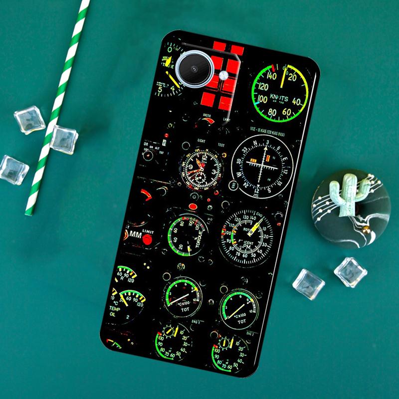 Aviation Airplane Instrument For Realme GT7 Pro 15 14 10 11 12 13 Pro Plus C67 C65 C63 C61 C55 C53 C51 C35 C75 C71 Case