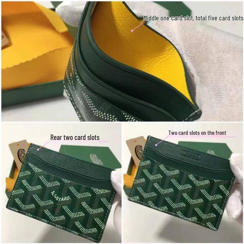 2025 Зубчатый Goyard Унисекс Картхолдер и кошелек - Модный двухслойный дизайн из коровьей кожи