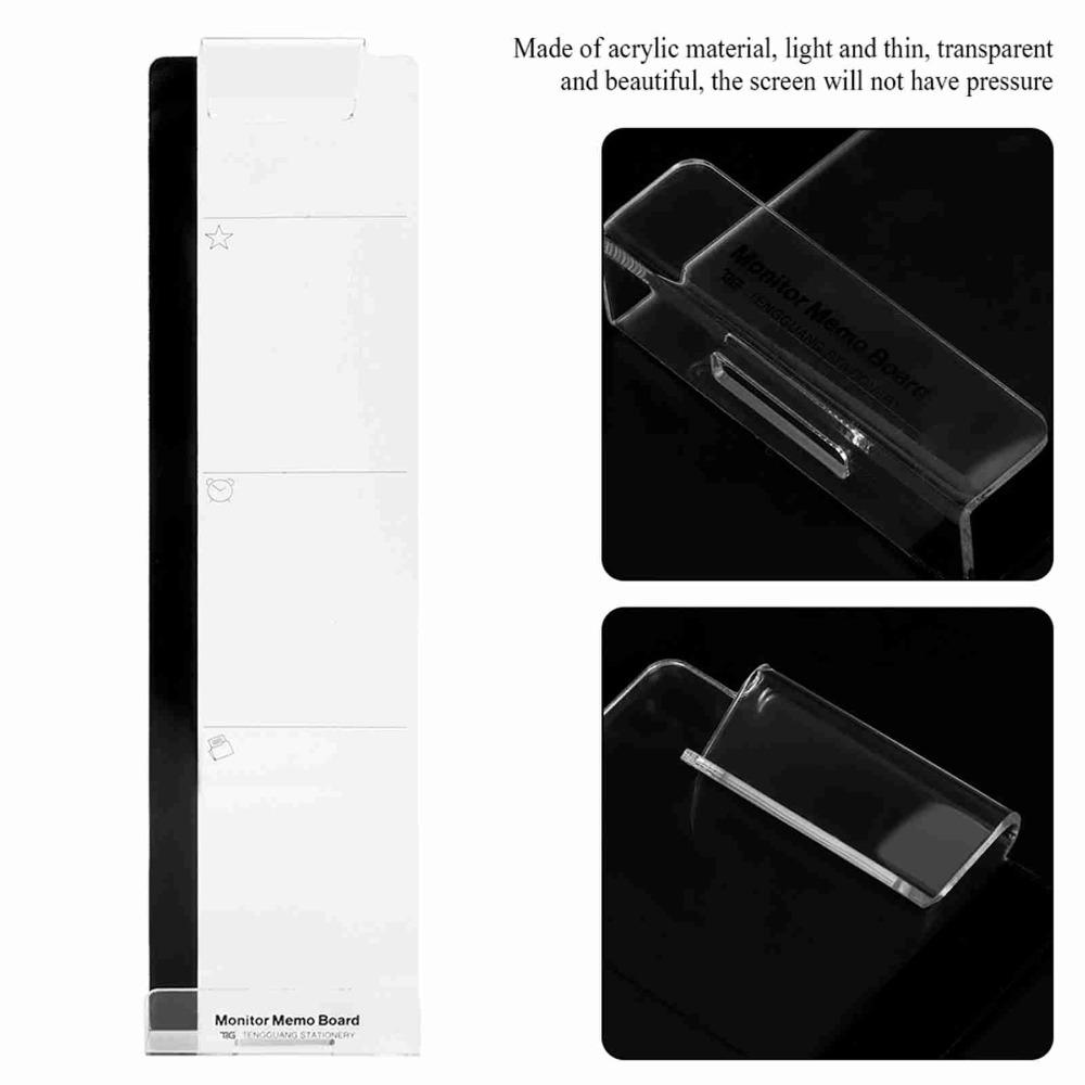 30x8cm Monitor Memo Board Acrylic Memo Pad Holder Practical Sticky Note Holder For Computer Users
