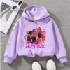 Kids HUNTRX Graphic Sweatshirt Colorful Character Design Casual Pullover for Boys Girls Youth Fashion Top