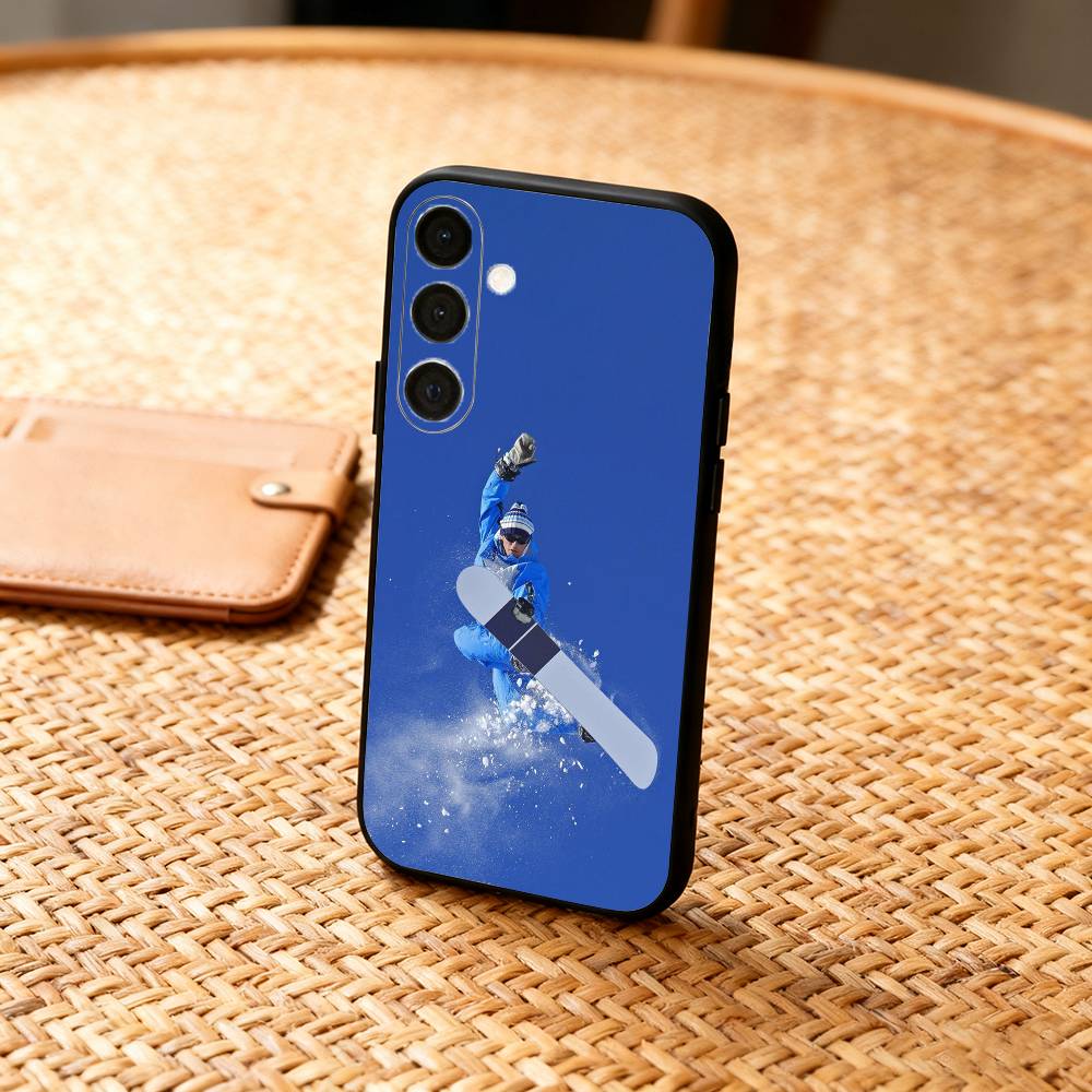 S-Snow Snowboard Ski Phone Case For Samsung A73,72,71,53,52,51,22,91,80, Soft Black Cover