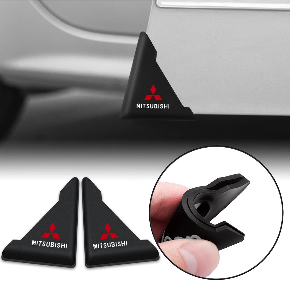 2Pcs Car Door Corner Protective Cover Scratch Protector Silicone Accessories For Mitsubishi 9 Ralliart EX ASX L200 Triton Delica