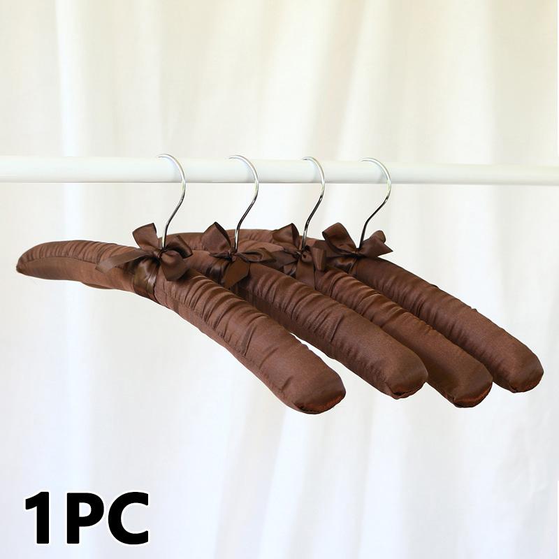 1PC Clothes Shop Clothes Hanger Silk Wrapped Storage Holder Sponge Hangers Padded Hanger Satin