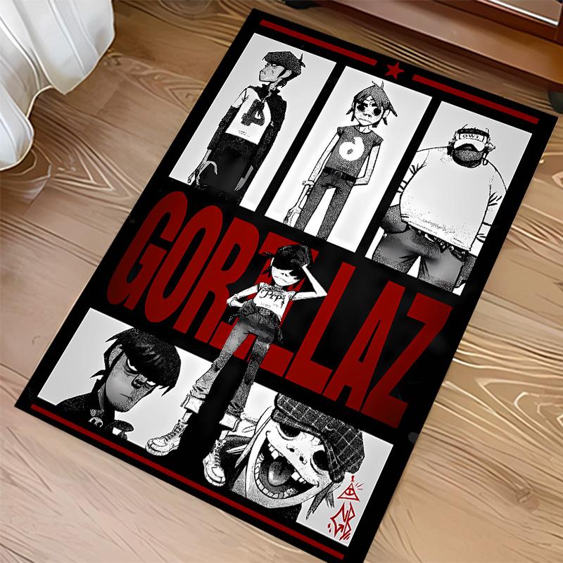 Gorillaz band Print Area Rug - Soft, Washable Non-Slip Indoor Mat for Office Chairs, Living Room, Home Office Decorative Rug