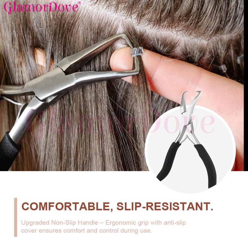 ARLANY Microlink Hair Extension Pliers Kit for Sewing Weft Extensions Closer Pliers for Rings Beads Metal Clip Hair Loop Tool