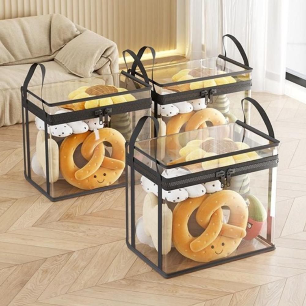 PVC Stuffed Toy Storage Box Large Capacity Plush Toy Storage Bag Portable Doll Organizing Bag Home