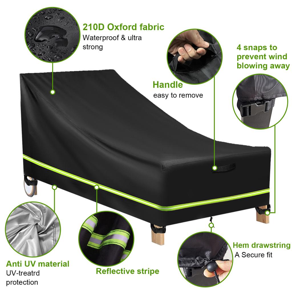 Водонепроницаемый мебельный шезлонг из ротанга, шезлонг, чехол для шезлонга, сверхмощная защита