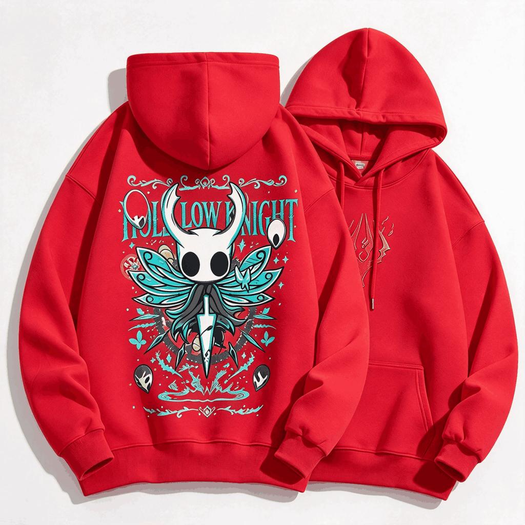 Hollow Knight Hoodie Unisex Metroidvania Game Void Character Graphic Pullover Sweatshirt Whimsical Dark Fantasy Fan Men Women Casual Tops