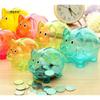 1PC Candy Transparent Plastic Money Saving Box Case Coins Piggy Bank Cartoon Pig Shaped
