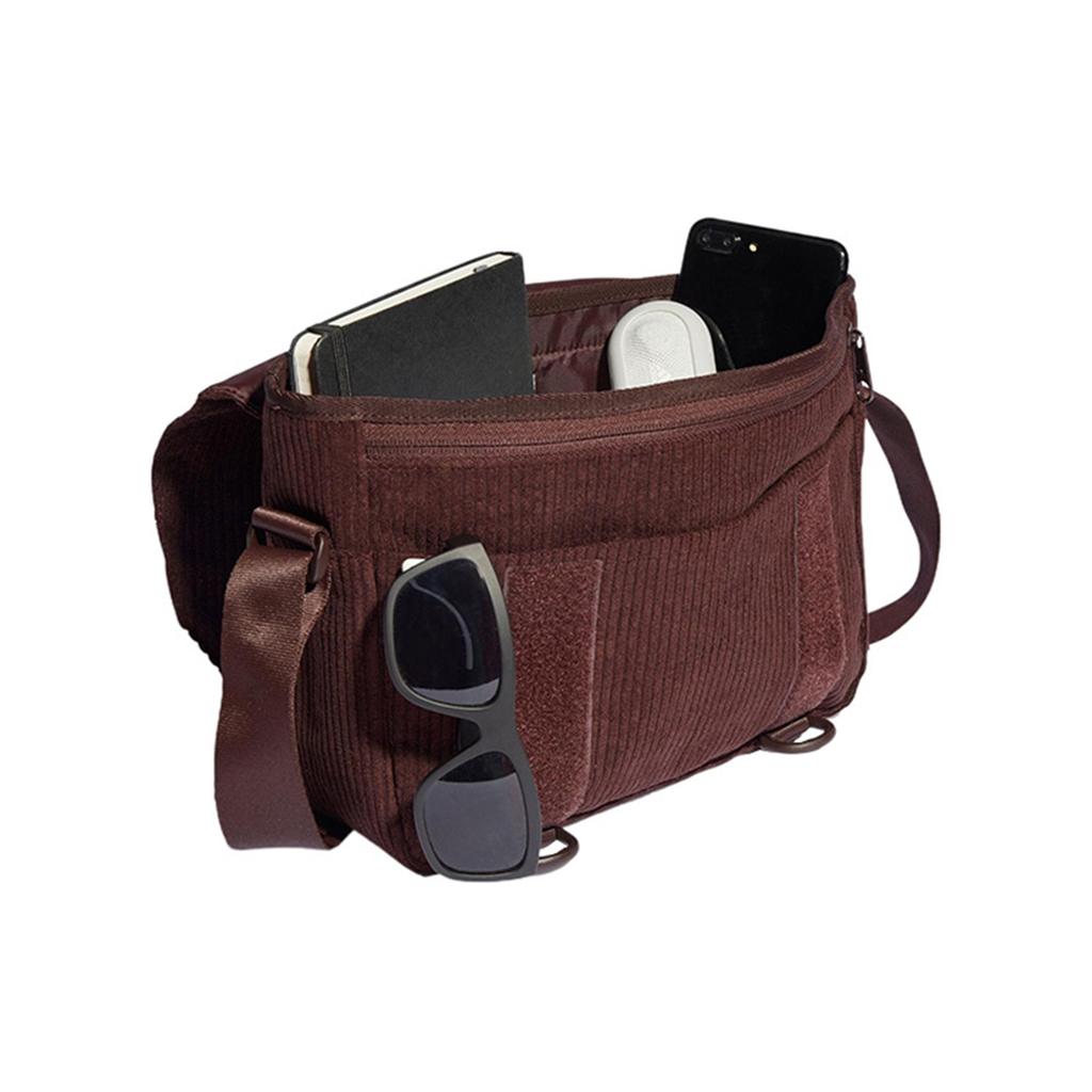 New Adidas Originals Corduroy Crossbody Bag, Shoulder Bag Unisex Dark Brown IQ3519
