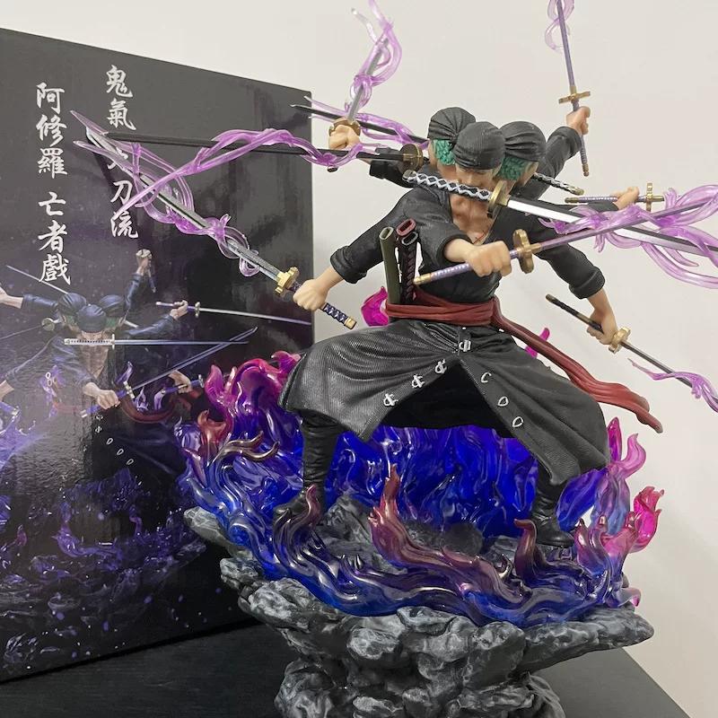 One Piece Roronoa Zoro Asura Action Figure Anime Statue Three Sword Style Collection Model Toy For Anime Fans Xmas Birthday Gift