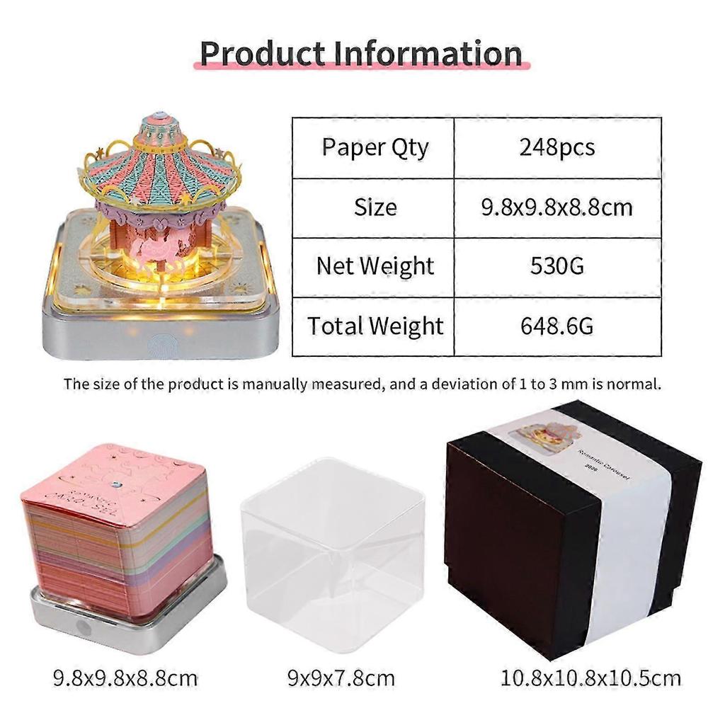 Mini Tear Off Calendars 3D Calendar Time-Piece Calendar with Lights for Women Men