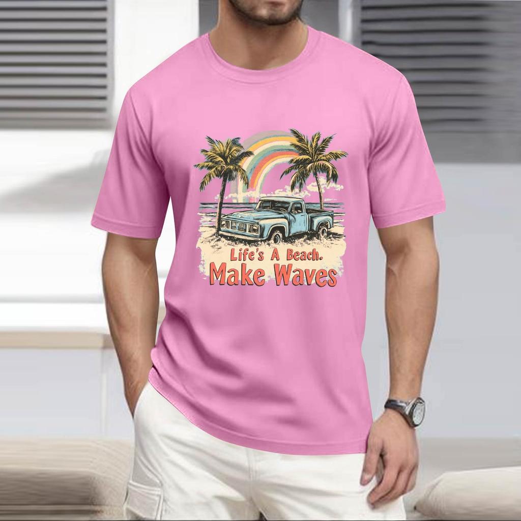 Мужская рубашка с воротником-стойкой и коротким рукавом, свободная рубашка для отдыха и отдыха, мужская