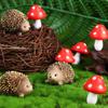 8 Pcs Fairy Wild Garden Accessories Mini Hedgehogs And Mushroom Statue Micro Lan