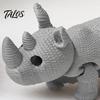 Гладкий Край Модель Носорога 3D Печатная Вязаная Фигурка Носорога, Мини Игрушка-Антистресс со Статуэткой для Коллекционирования, Подвижные Суставы, Фигурка Дикого Животного для