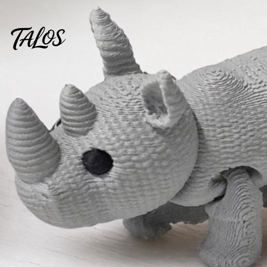 Гладкий Край Модель Носорога 3D Печатная Вязаная Фигурка Носорога, Мини Игрушка-Антистресс со Статуэткой для Коллекционирования, Подвижные Суставы, Фигурка Дикого Животного для