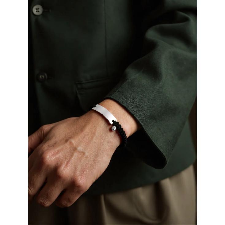 Long smooth surface engraved bracelet fashionable hand-woven heart hollowed-out magnetic stainless steel couple bracelet