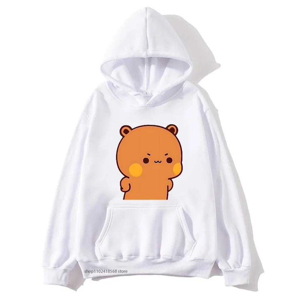 Милый Бубу кричит на Дуду Толстовки для мужской толстовки Женская парная одежда Панда Медведь Повседневные Кавайные топы Флис