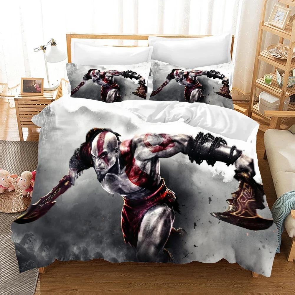 3D цифровая игра God of War Print Комплект постельного белья Game Handle Print Design Duvet Cover Sets USAUEURU SingleTwinQueenKing Size