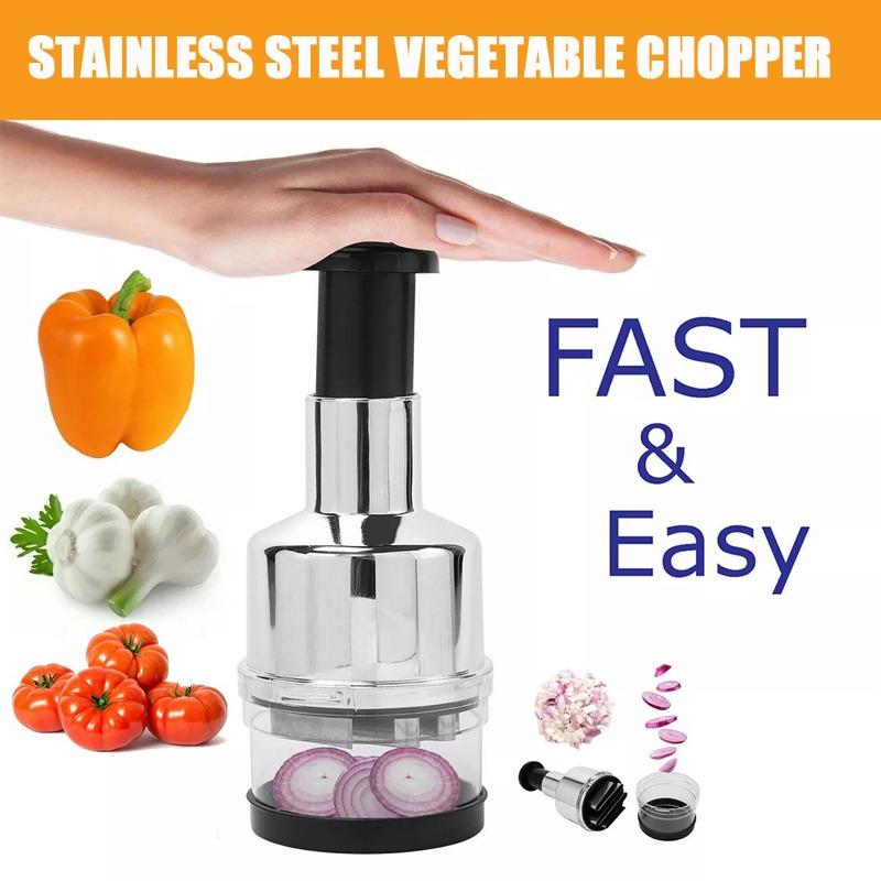 304 Stainless Steel Manual Press Type Garlic Mincer Kitchen Supplies Multifunctional Garlic Onion Vegetable Chopping Machine