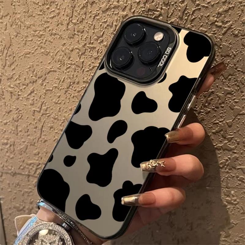 Black Leopard Print Electroplate Phone Case For Samsung Galaxy S25 Ultra S24 S23 S22 S21 S20 Plus FE A15 A35 A54 A55 Hard Cove