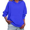 Women's Loose Long Sleeved Solid Color Casual Fleece Pullover Hooded Sweatshirt
