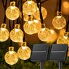LED Solar String Lights Outdoor 60 Leds Waterproof Crystal Globe Lights with 8 Modes Garden Light for Patio Party Tree Decor
