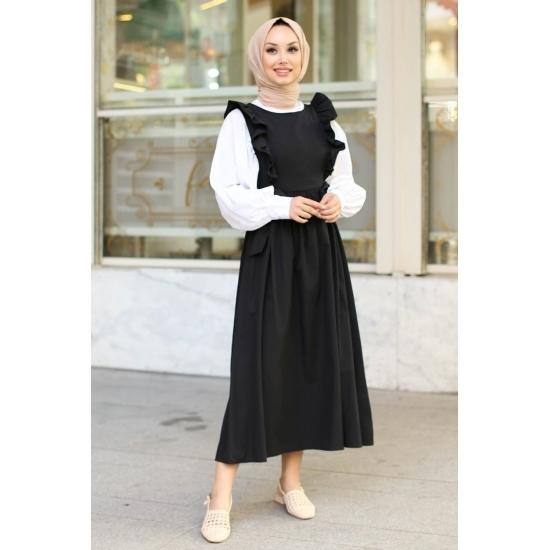 Frilly Laced Hijab Dress Casual Confort Gilet