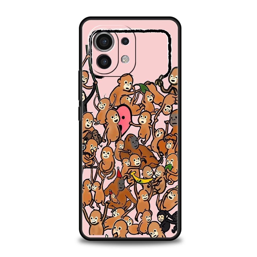 Monkey And Banana Phone Case Cover for Xiaomi Mi 17 15 14 13 12 11 Ultra 15T 14T 13T 12T 11T Pro Lite 5G Soft TPU Shell Fundas