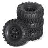SCX24 1/24 RC Crawler Black Six-Spoke Wheels & 1.0 Inch Flame Tires