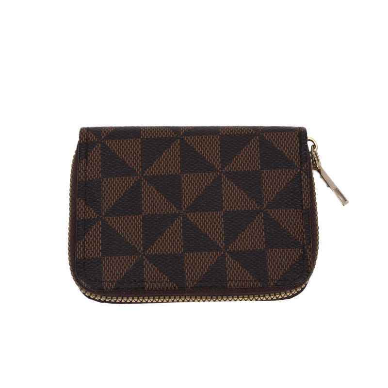 Портативная сумка-карман для карт на молнии с ретро-принтом, женский короткий кошелек, многофункциональный, высококачественный, портативный, женский, с удостоверением личности, кредитной картой, нулевой кошелек